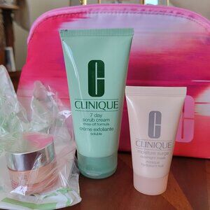NWT Clinique Full-Size Scrub, Mask & All About Eyes